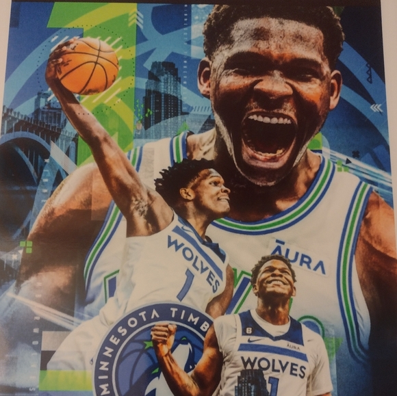 NEW! ANTHONY EDWARDS MINNESOTA TIMBERWOLVES COLOR ART ULTRA GLOSSY 8.5x11 POSTER - Picture 4 of 6